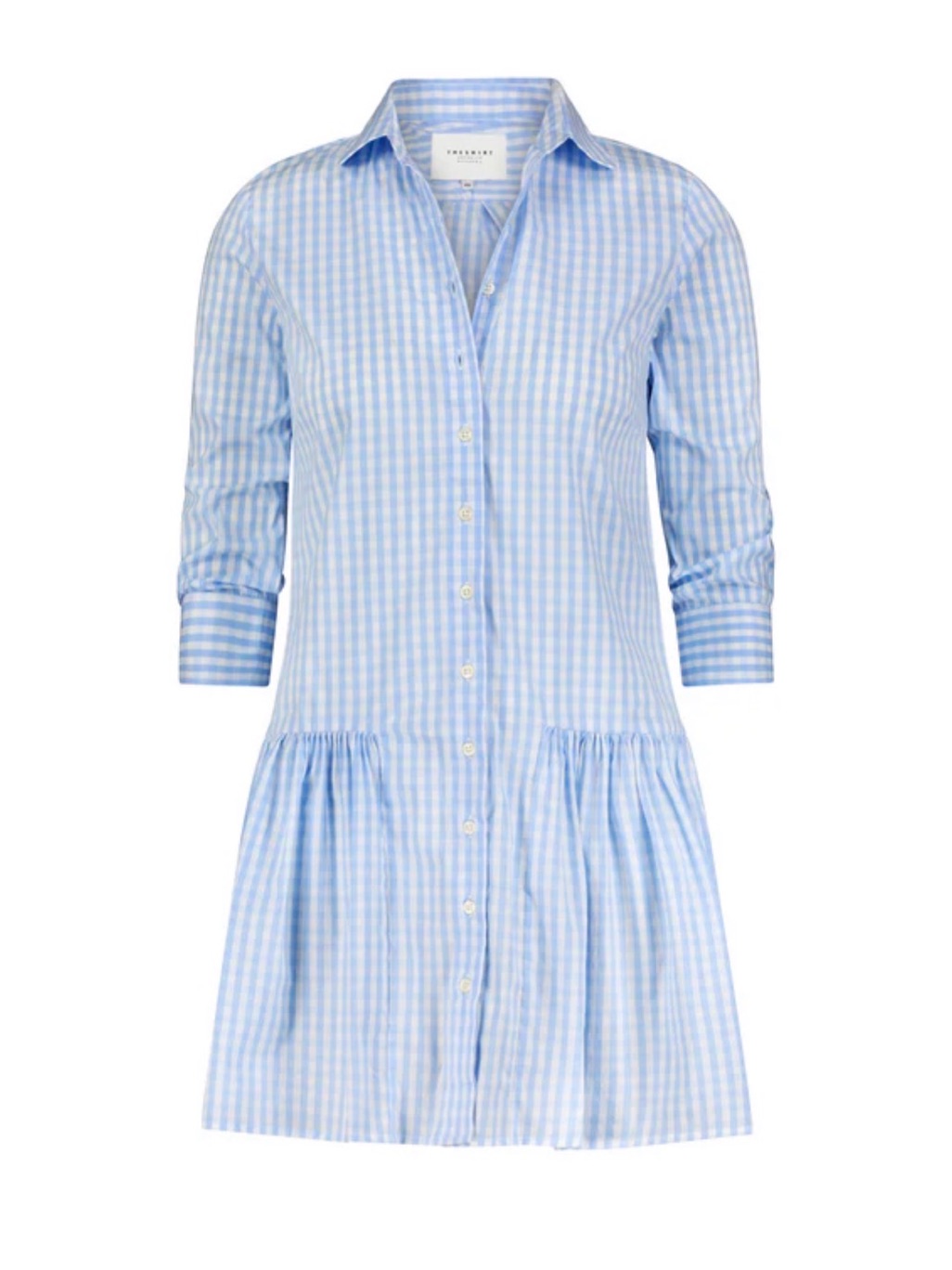 Drop Waist Gingham Shirt Dress
